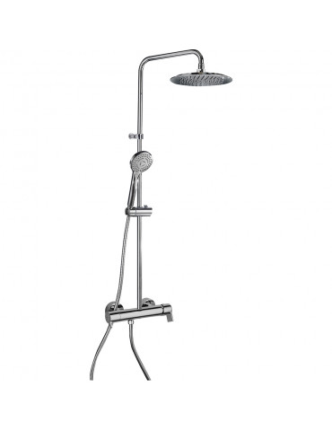 Shower set with extendable column and single lever with inverter