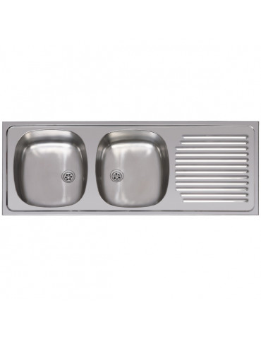 Built-in rectangular sink ARES series 2 breasts 1 drainer