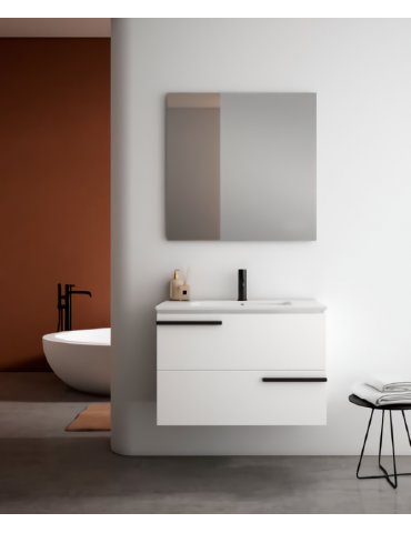 Mueble SETScala susp.80+lavabo+espejo. Color Blanco