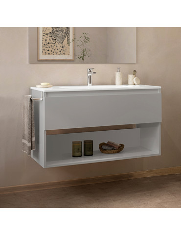 Mueble Daily 1C-1H 80 cm. + lavabo. Color Galet Brillo