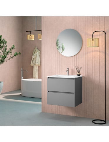 Mueble Lite 60+lavabo Mist mate