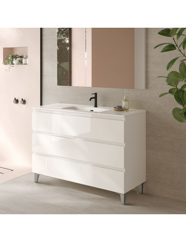 Mueble Paris 120+lavabo Blanco brillo